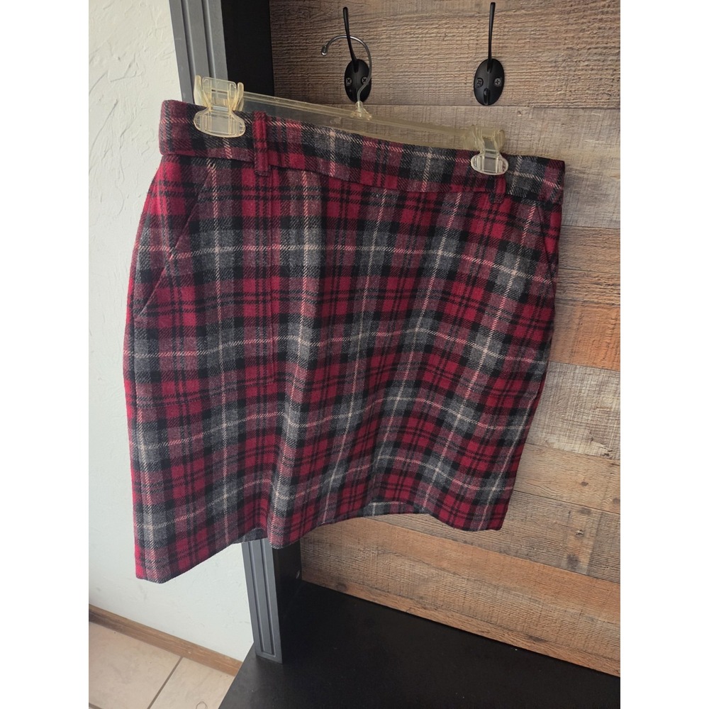 Vintage Eddie Bauer Plaid Wool-blend Flannel Skirt Classic Preppy Academia